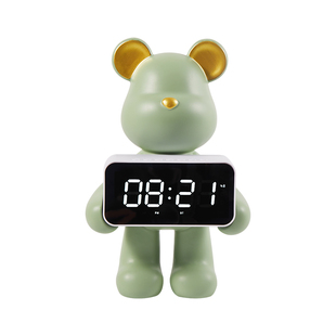 暴力熊led数字桌面钟表摆台式家用智能电子钟台钟小闹钟时钟摆件