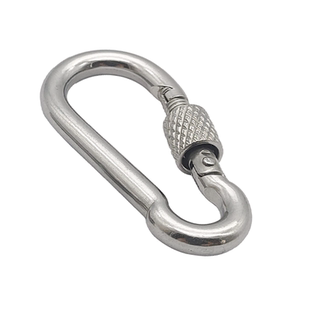 304不锈钢标准弹簧登山扣快速挂钩锁扣保险螺母狗链绳索扣8钥匙扣