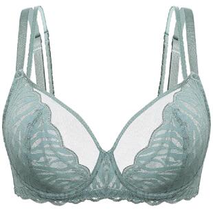 【性感斑纹】遐大胸显小双肩带全罩杯文胸罩圆润大码超薄内衣女