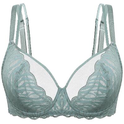 【性感斑纹】遐大胸显小双肩带全罩杯文胸罩圆润大码超薄内衣女