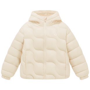 英氏童装儿童羽绒服红色轻量男女童鹅绒服保暖外套三防连帽羽绒服