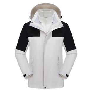 高端户外男女冲锋衣定制可拆卸两件套防水防风保暖透气三合一登山