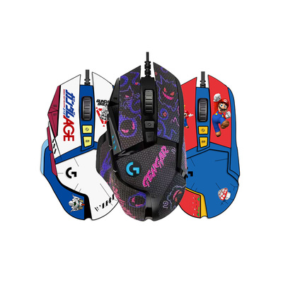 适用罗技G502HERO主宰者有线无线用 高达马里奥DIY贴纸耿鬼防滑贴