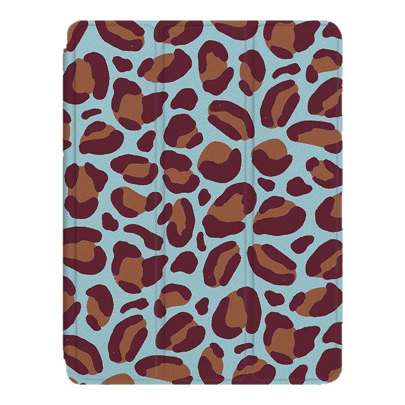 适用苹果ipadpro豹纹air7简约2025新款mini6第10代11寸2023版12.9三折式个性3带笔槽5平板创意4小众保护套壳