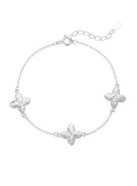 【自营】daisy beautyS925银轻奢碎冰冰四叶草蝴蝶手链女纯银女生