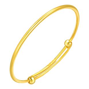 周生生黄金手镯宝宝BB满月礼足金元棍套箍儿童镯子87765K计价