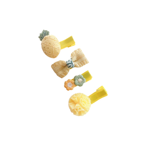 5个可爱韩版全包不伤发宝宝蝴蝶结发夹百搭彩色小号女童边夹发饰