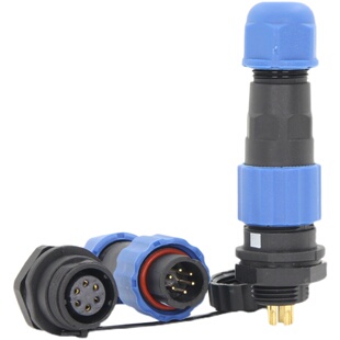 威勒圆形SP/SD13防水航空插头座后螺母六角座1芯2针3孔4位5A6P7孔