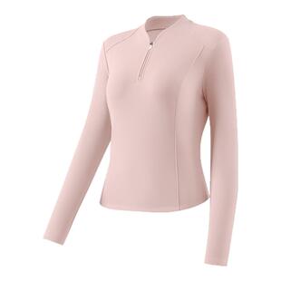 361加绒瑜伽服女冬季新款半拉链跑步保暖健身服长袖运动上衣