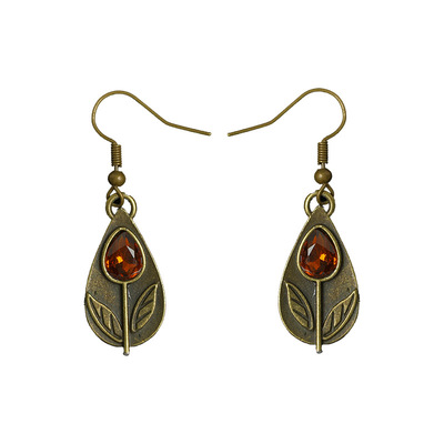 Vintage古着复古红色石耳环