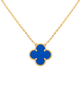 【自营】中古99新梵克雅宝Vintage系列18K黄金吊坠项链蓝玛瑙小号