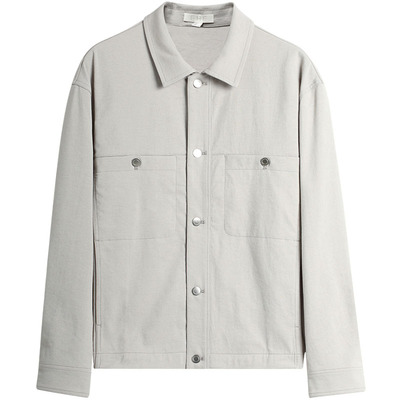 EHE男装棉亚麻混纺翻领夹克男