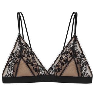 【小睫毛】伊维斯性感蕾丝文胸超薄法式三角杯美背内衣秋季薄款