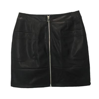 pepamack自然腰皮裙小短裙a字ins