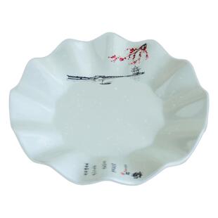 十个装四方盘快餐盘平盘子商用圆形炒粉盘自助餐厅火锅盘塑料盘子