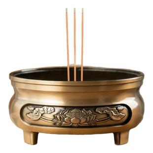 供奉上香专用家用室内大小号观音财神供佛堂插香炉招财进宝炉合金