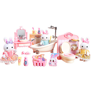 凯迪兔迷你小屋仿真配件家具房屋微缩厨房浴室模型女孩过家家玩具