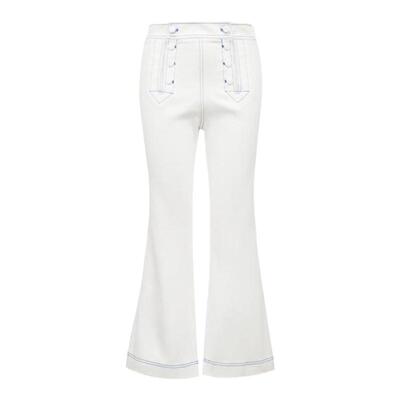 t区绫致VeroModa25牛仔裤夏通勤气质高腰修身微喇七分裤女