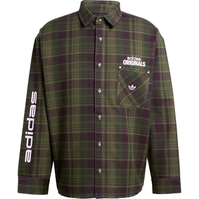 Adidas/阿迪达斯正品三叶草男士休闲翻领网格针织长袖衬衫KG6451