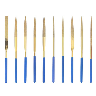 NHKING镀钛金刚石合金锉刀套装什锦挫金属打磨平圆尖三角方金刚锉