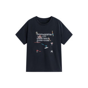 onmygame26夏新品【城市运动】儿童短袖T恤棉感速干圆领运动上衣