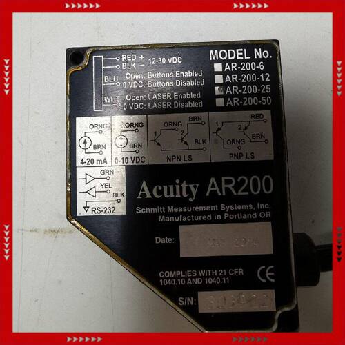 【问价】Acuity AR200-25激光传感器 行程：25mm 精