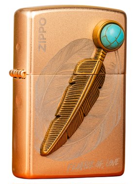 zippo打火机正品爱的羽毛礼物男