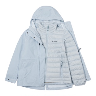 哥伦比亚（Columbia）羽绒内胆三合一运动服女冬季新款夹克防