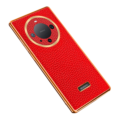 华为Mate60Pro真皮手机壳红色款