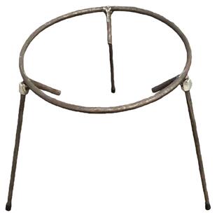 户外野炊营柴火锅架三角圆钢筋圈炉架子火盆炒锅三脚支架折叠家用