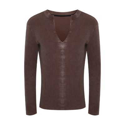 JohariWindowV领印花废土针织衫