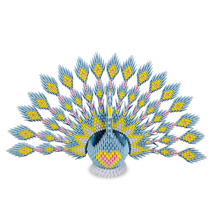 奕耘课外手工折纸作业毕业设计创意礼品孔雀凤凰三角插折纸材料包