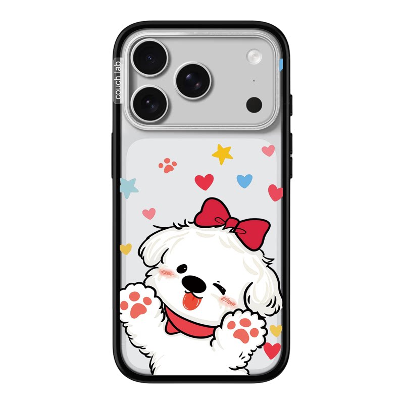 红色蝴蝶结小狗iPhone17手机壳