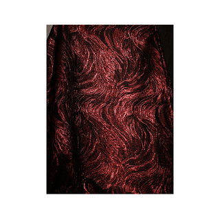 黑红立体提花肌理条纹浮雕感布料创意裤子舞台背景服装设计师面料