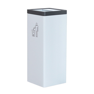 室内分类垃圾桶白色简约摇盖无盖商场办公大厅电梯写字楼公共场所