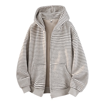 美式加绒加厚开衫连帽卫衣男女