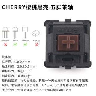 樱桃Cherry轴机械键盘轴体diy客制化轴体黑轴红轴青轴茶轴粉轴体