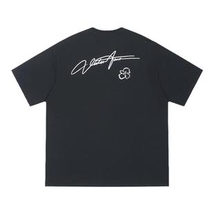 【Endweep官方店】连体字小花短袖t恤国潮美式印花宽松休闲上衣