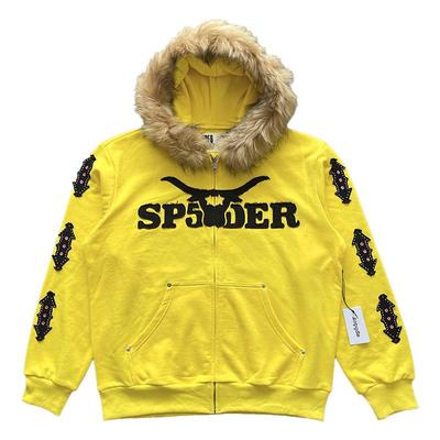 Sp5der 555555 Hoodies 拉链开衫刺绣男女款连帽卫衣