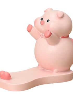 卡通手机支架小摆件公仔桌面创意装饰萌宠猪解压桌面赖人手机支架