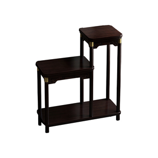 博古架实木中式花架落地式宋徽宗花盆放置架茶室宋代美学仿古花几