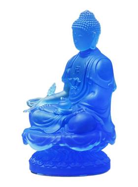 琉璃药师佛摆件居家客厅佛堂