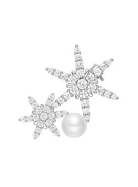 【自营】HEFANG Jewelry/何方珠宝优雅雪花胸针 轻奢别针徽章女