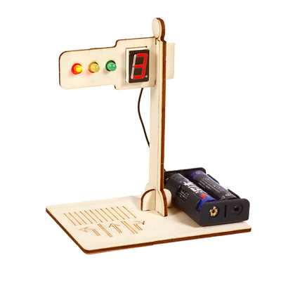 小学生手工交通信号灯智能显数