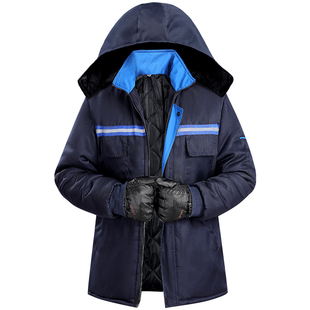 冬季棉袄男士加厚防寒保暖外套棉衣多口袋反光条劳保工作干活棉袄