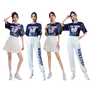 成人新款爵士舞科目三舞服装演出服套装啦啦队表演服年会舞蹈服装