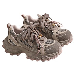 MILLIE'S/妙丽真皮女鞋厚底增高老爹鞋洋气运动休闲鞋高颜值单鞋