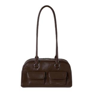 STAND OIL韩国女士25冬季复古简约对称双袋设计保龄球包MUSINSA