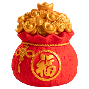 八方来财聚宝盆存钱罐摆件招财聚财只进不出储蓄罐新年礼物送儿童