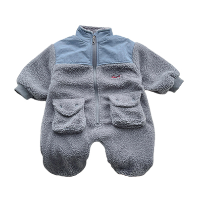 宝宝冬装婴儿连体衣冬季新款韩系婴幼儿加绒夹棉外出服满月百天